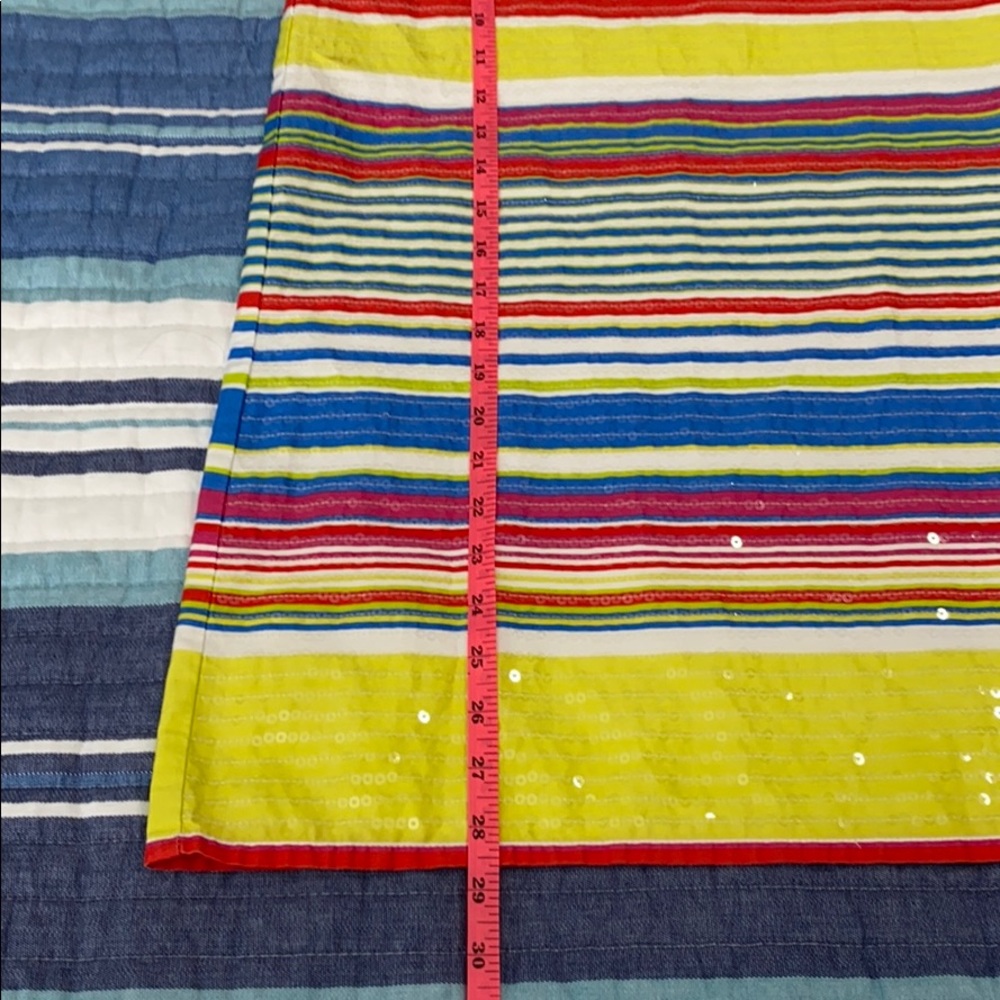 Lands' End Girls' Bright Multi-Stripe Sequin Dress - Yellow, Blue, Red, White - Picture 7 of 7